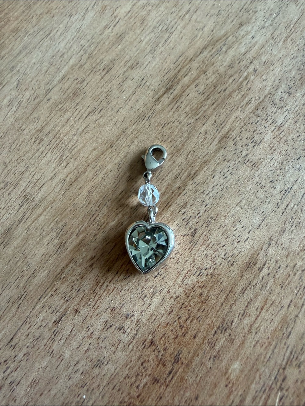 Sabika Silver Heart Crystal Charm - Clear
